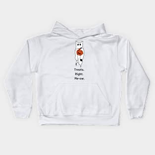 Treats. Right. Now. Ghost Cat Kids Hoodie